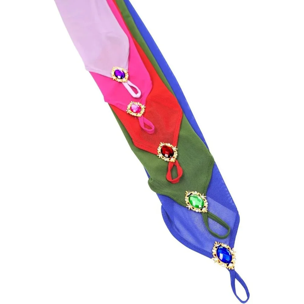 Women's Baby Pink Long Fabric Finger Loop Gloves Bridal Wedding Party Costume - Picture 4 of 6